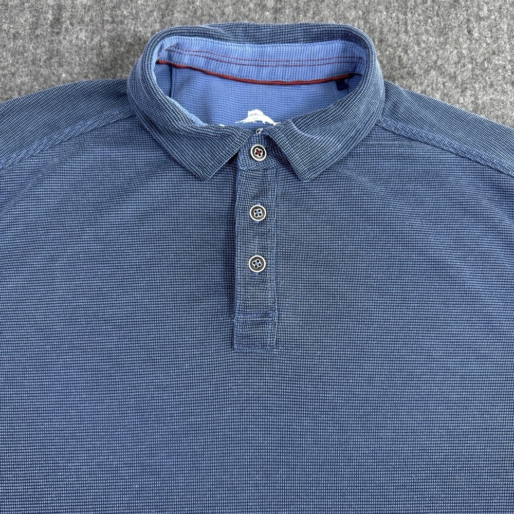 Tommy Bahama Men's M Polo Shirt Blue TENCEL Modal Short Sleeve Golf Casual